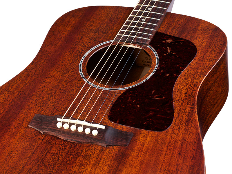 Guild D-20E - Natural - Solid Mahogany Top, Back, Sides - Acoustic Steel String Guitar - Hand Made in USA - LR Baggs Electronics