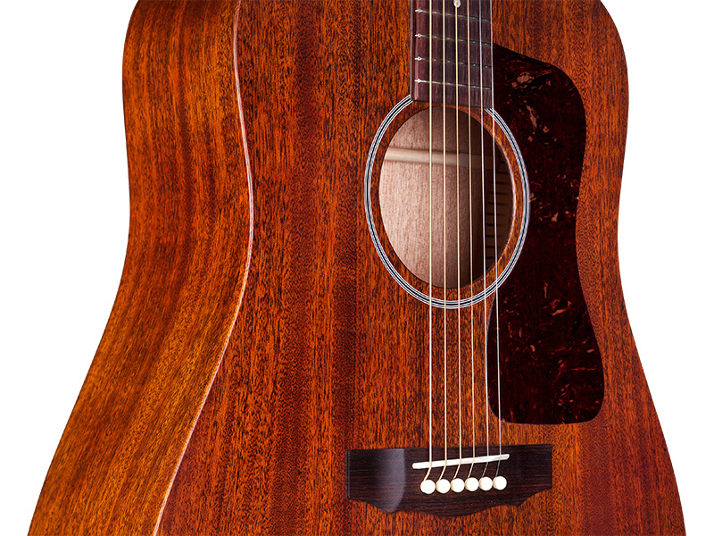 Guild D-20E - Natural - Solid Mahogany Top, Back, Sides - Acoustic Steel String Guitar - Hand Made in USA - LR Baggs Electronics