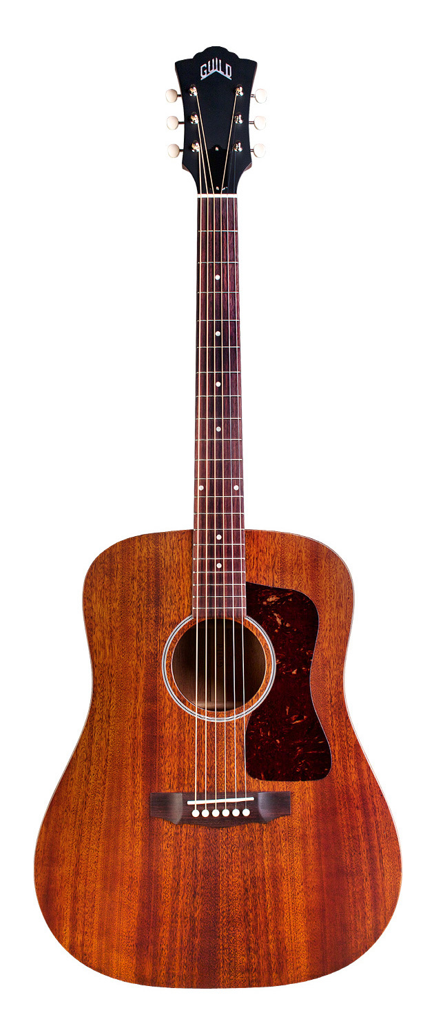 Guild D-20E - Natural - Solid Mahogany Top, Back, Sides - Acoustic Steel String Guitar - Hand Made in USA - LR Baggs Electronics 00309