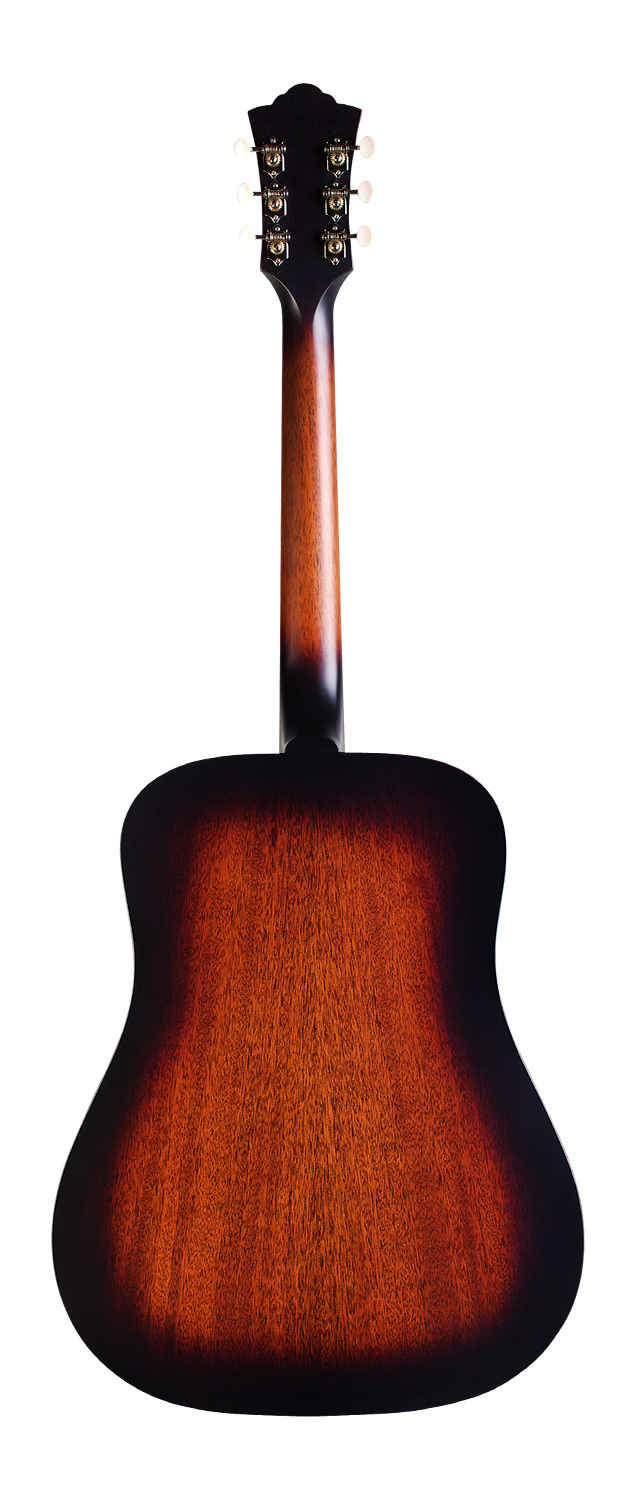 Guild D-20E - Vintage Sunburst - Solid Mahogany Top, Back, Sides - Acoustic Steel String Guitar - Hand Made in USA - LR Baggs Electronics