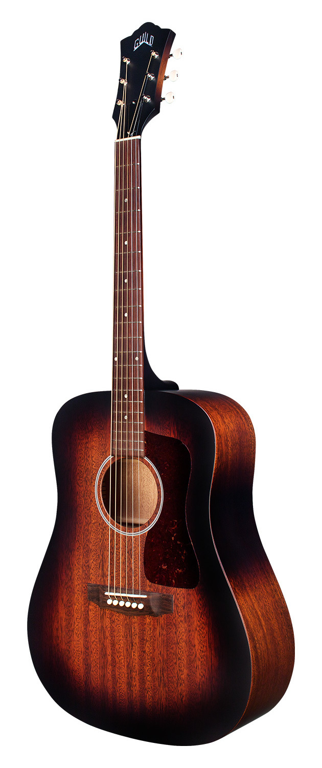 Guild D-20E - Vintage Sunburst - Solid Mahogany Top, Back, Sides - Acoustic Steel String Guitar - Hand Made in USA - LR Baggs Electronics