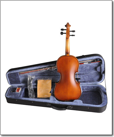 Violin Package with case, extra strings, bow, and case