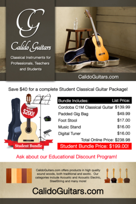 Calido Student Package - Classical Guitar - Full Size Calido Student Package - Classical Guitar - Full Size