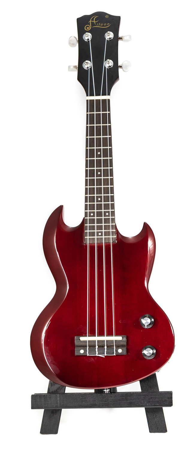 Aileen EU240 - SG Style - Soprano Size - Solid Body Electric Ukulele - Wine Red H5-03BE-9I6M
