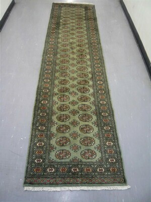 Pakistan Bokhara Runner 10' Green Pakistan Bokhara Runner 10' Green