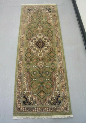 Indian Chakhari Runner 6'3 Green/Cream Indian Chakhari Runner 6'3 Green/Cream