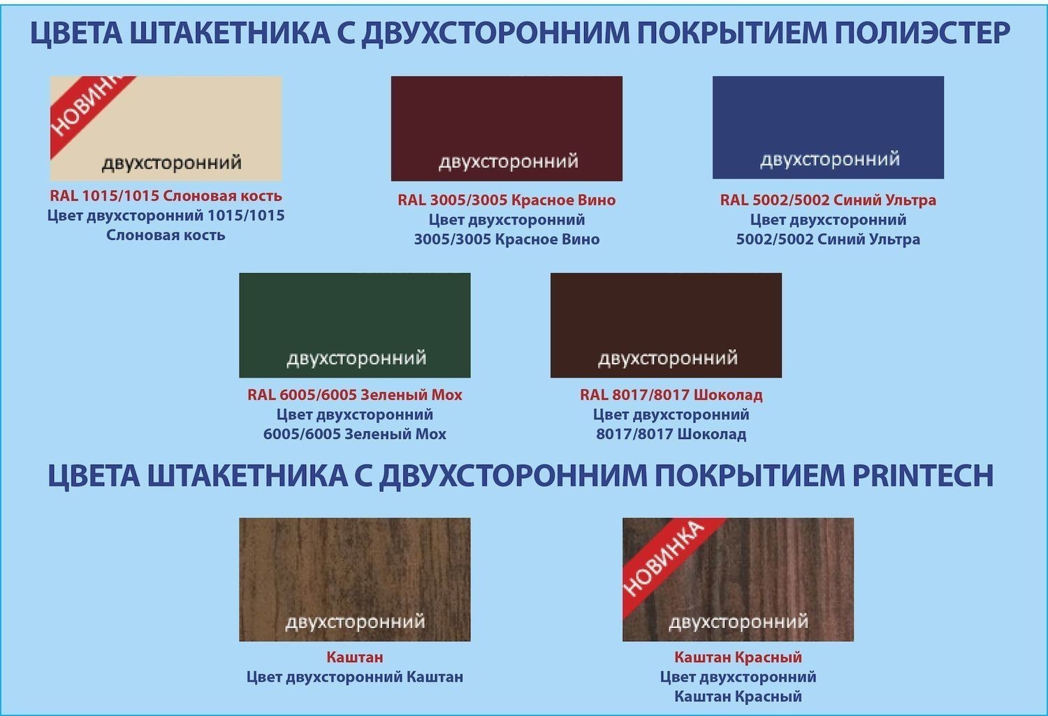Евроштакетник премиум фигурный полукруглый