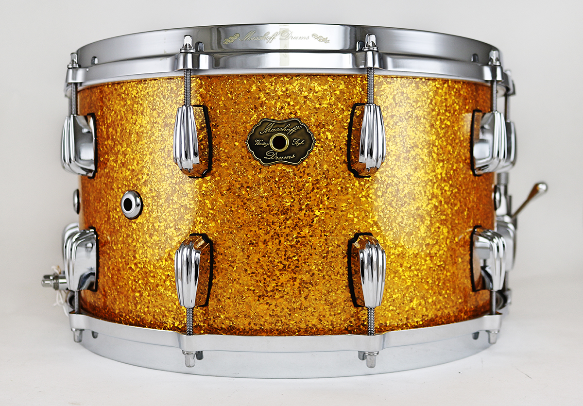 Masshoff Drums 14"x 08" Premium Stahl Snare Drum "Big Chief Steel / Gold Sparkle"