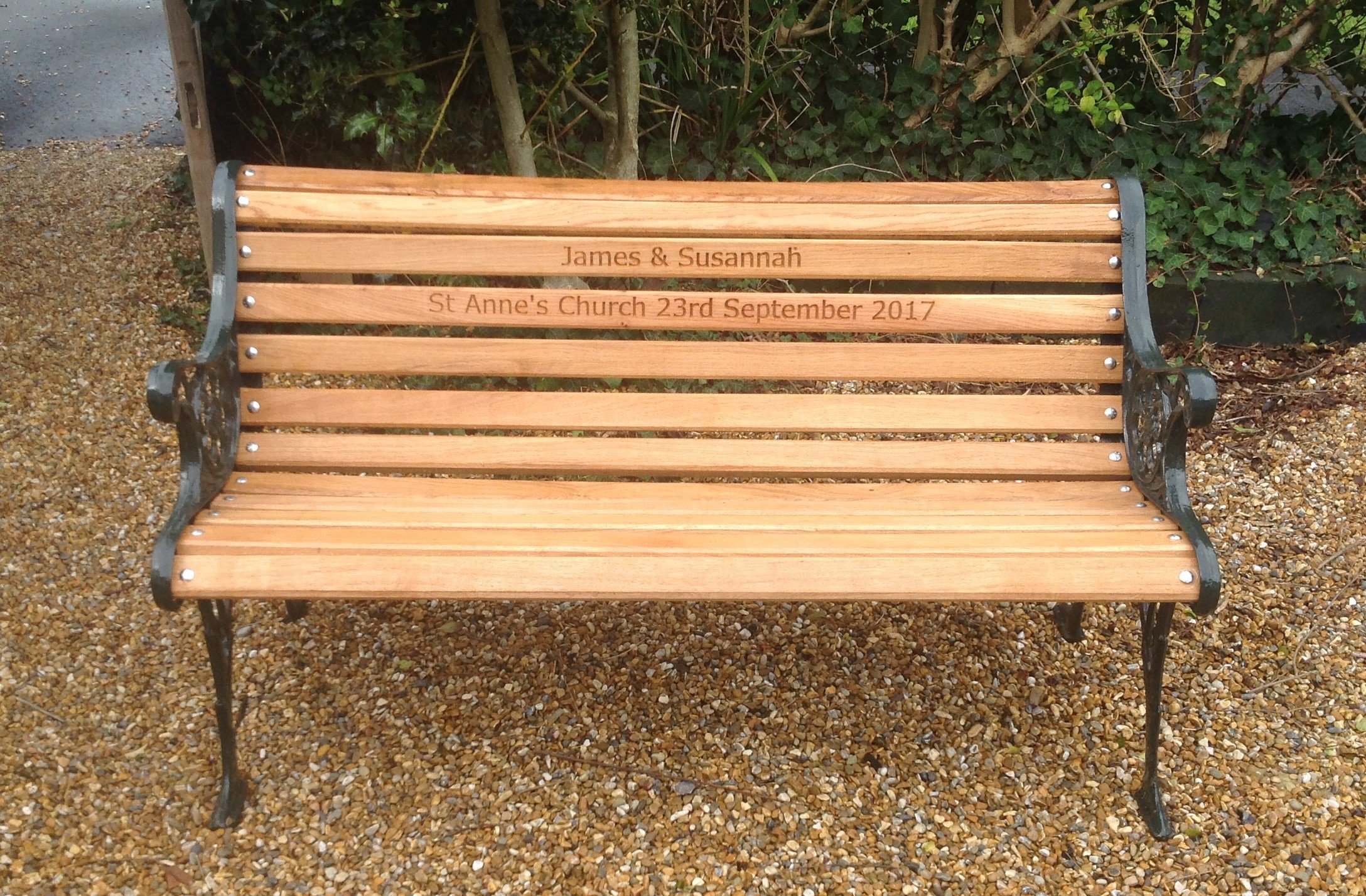 Personalised Stone Bench Rainbow Sandstone Foras Stone