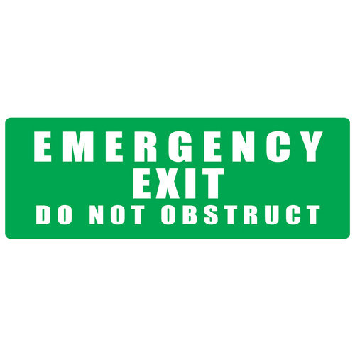 Emergency Exit Do Not Obstruct Sign Emergency Exit Do Not Obstruct Sign