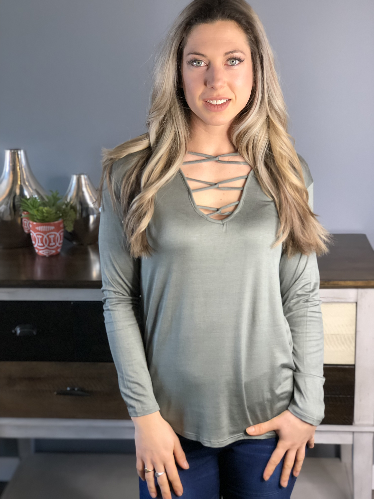 The Delilah Top - Sage 81824