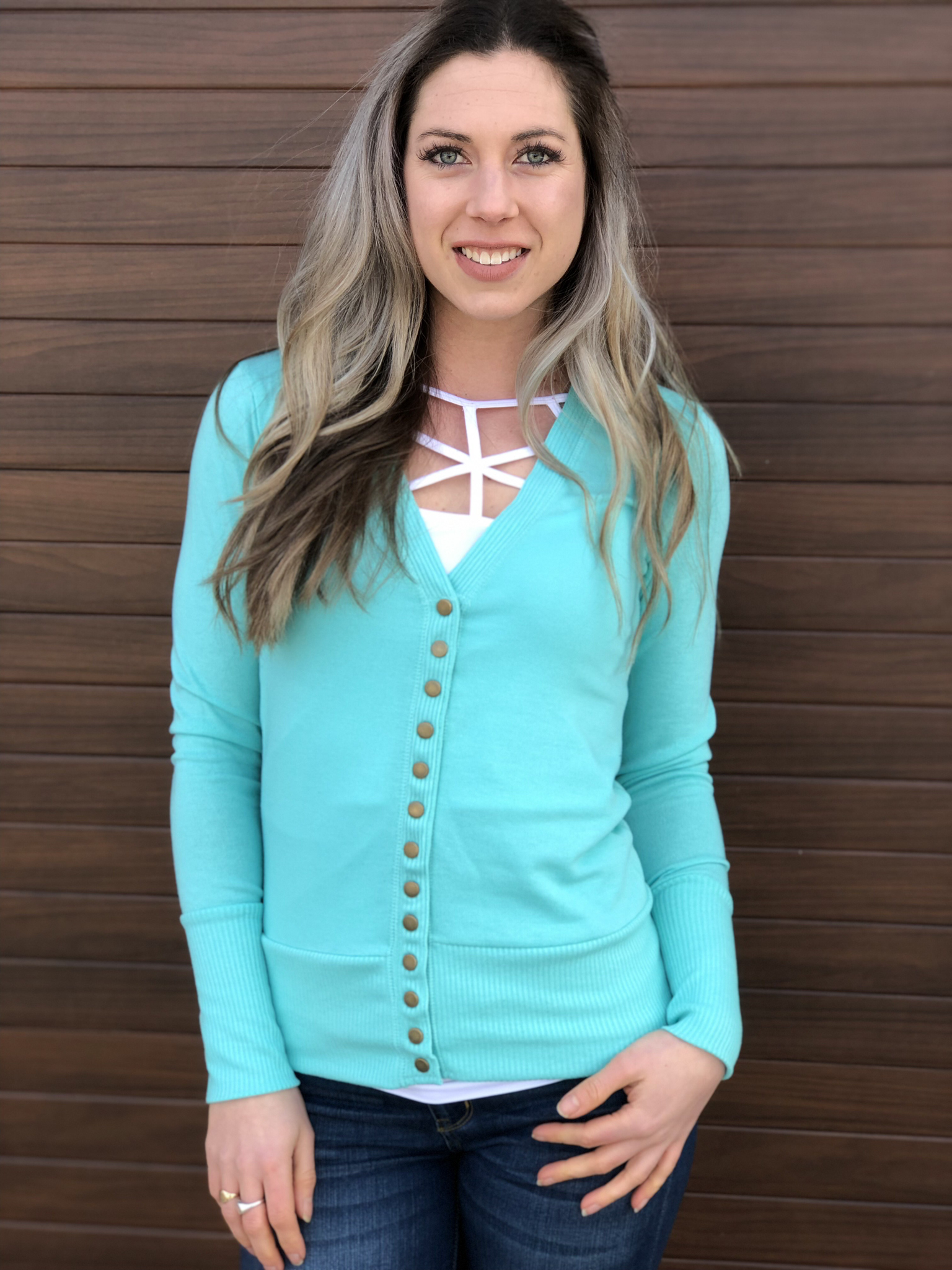 Snap Cardigan - Mint 81906