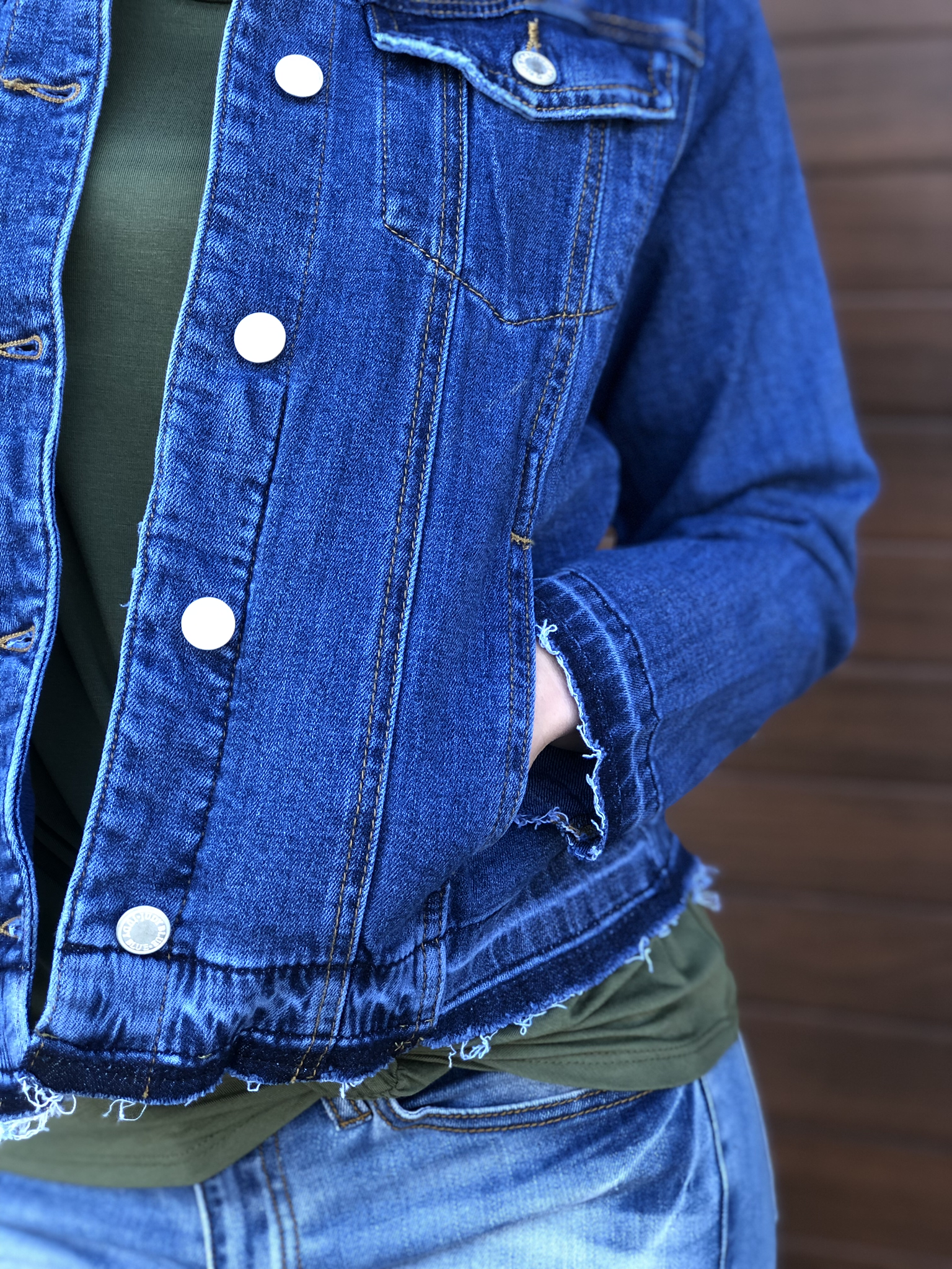 The Raw Edge Denim Jacket - Dark Wash