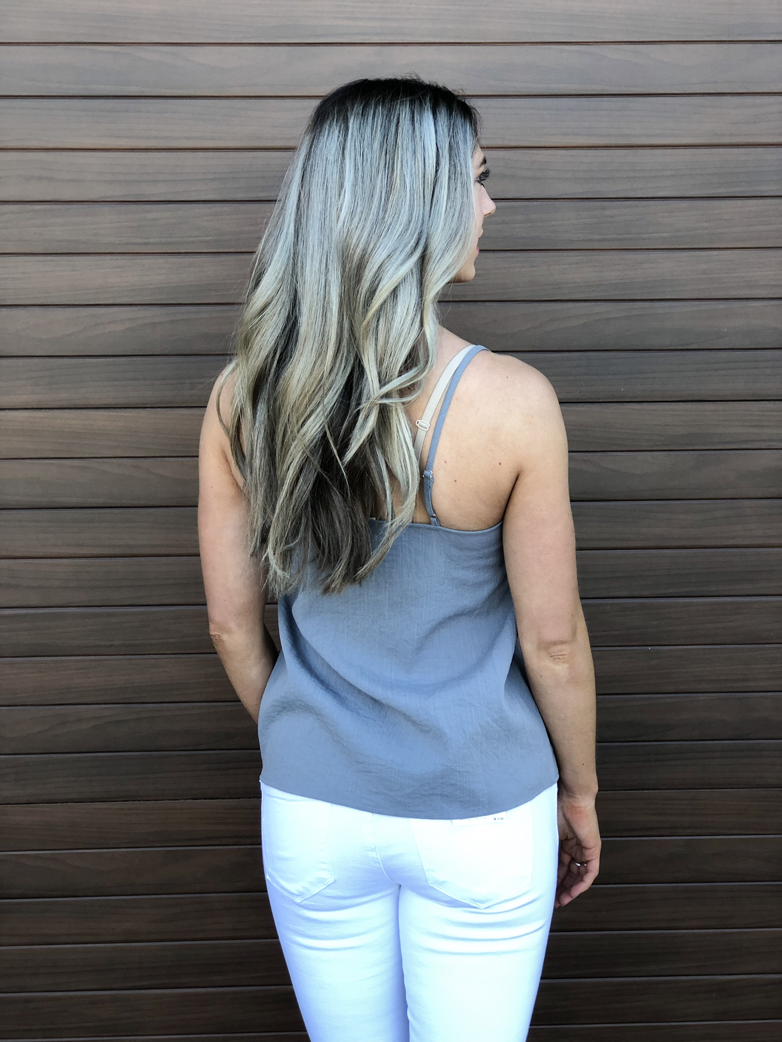 Blue Tank with Front Tie