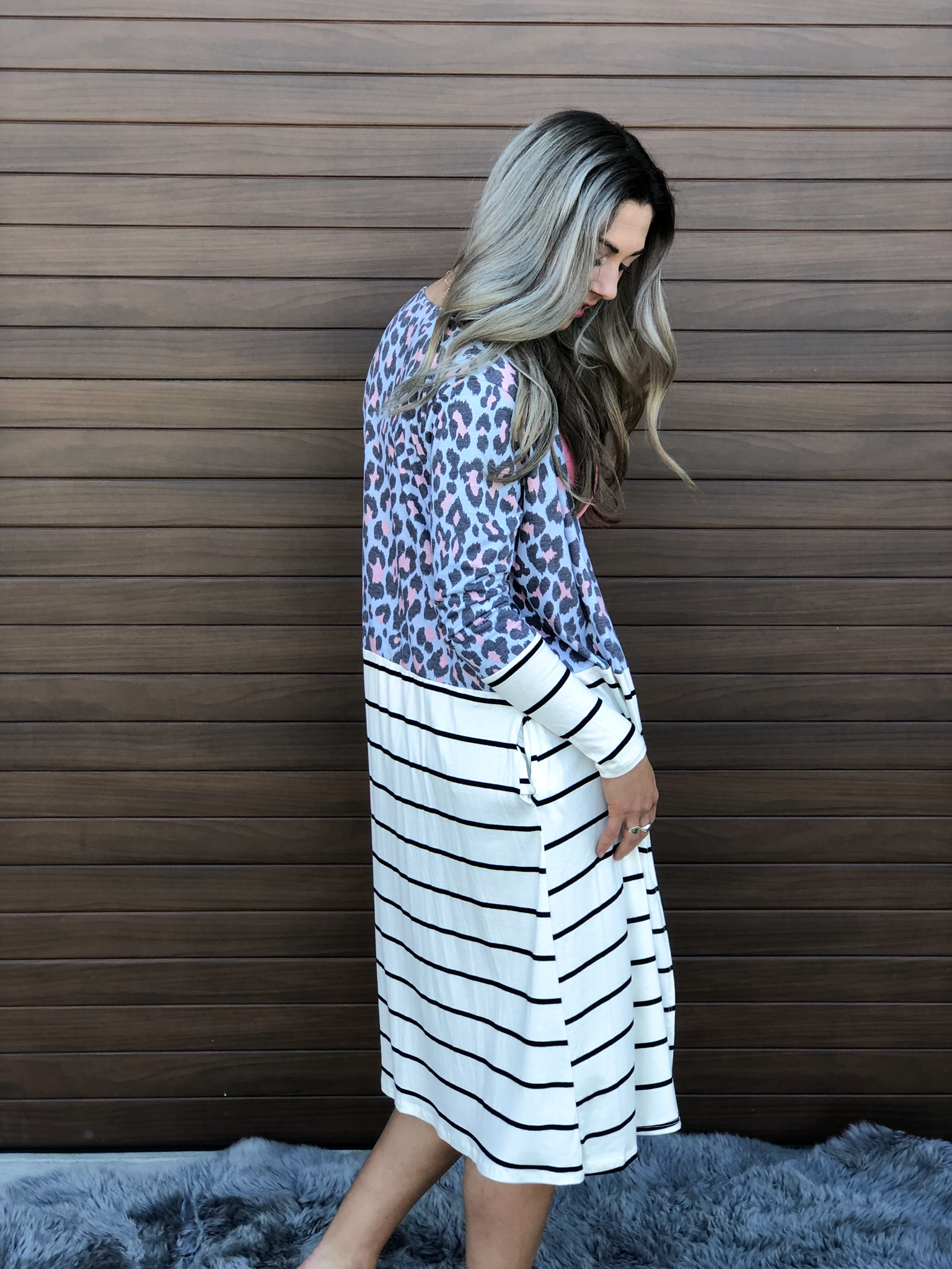 Blue Pink Cheetah Stripe Cardigan