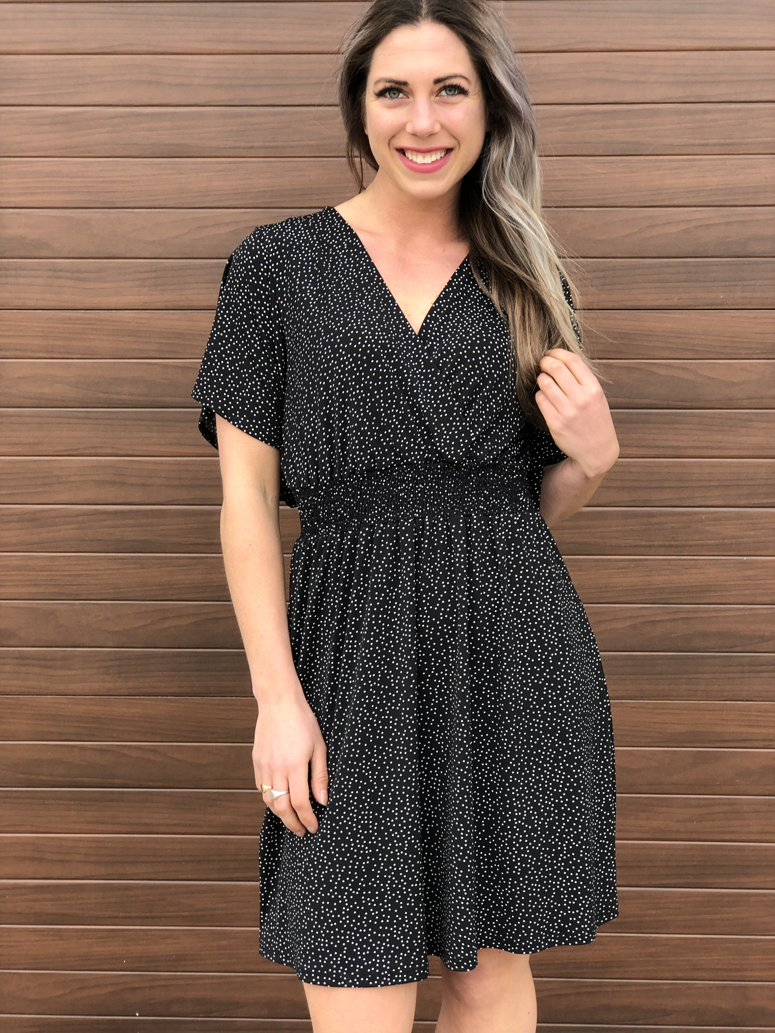Black Polka Dot Dress 82179