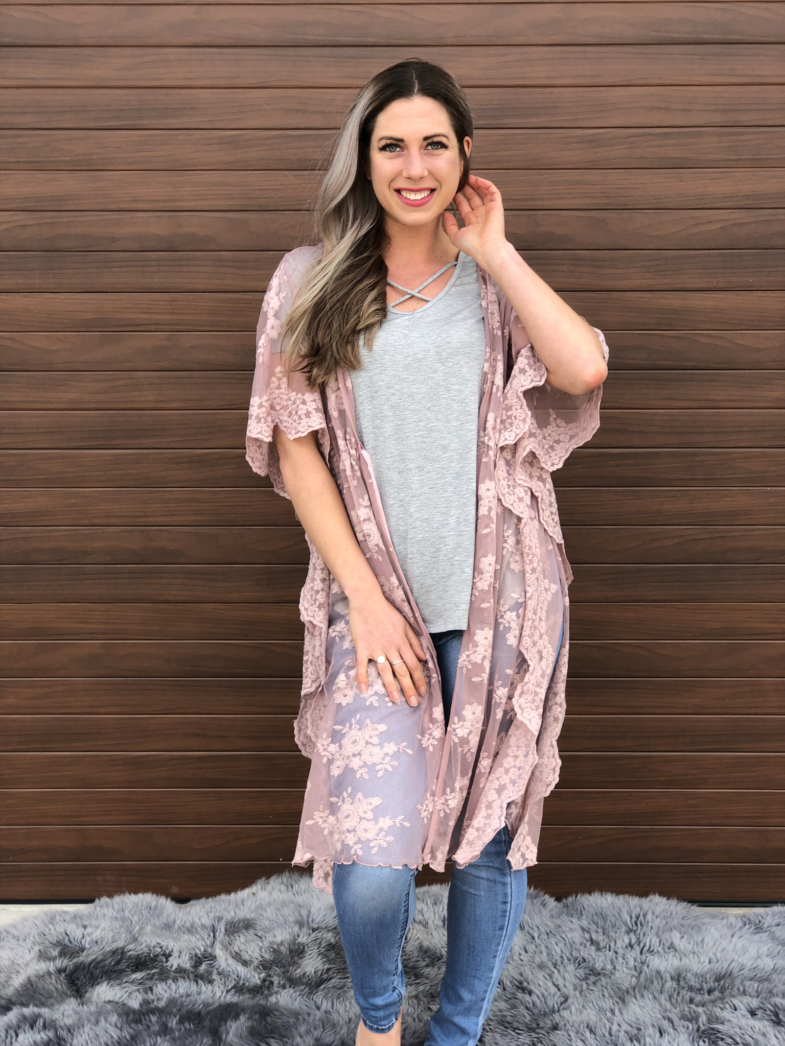 The Clara Lace Cardigan - Blush