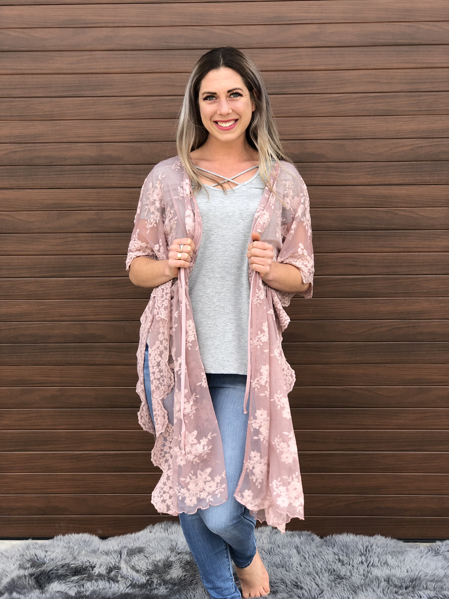 The Clara Lace Cardigan - Blush