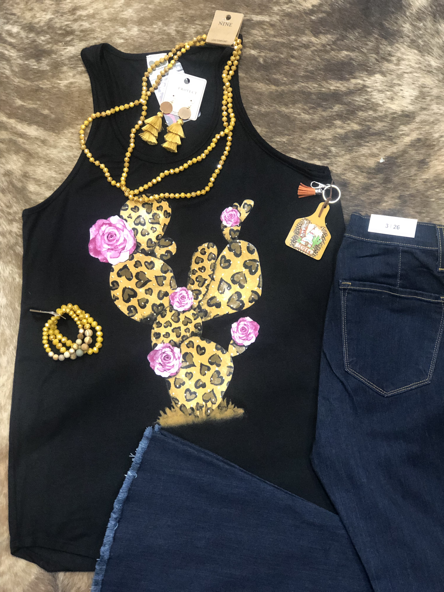 Cactus Love Tank - Black 82280
