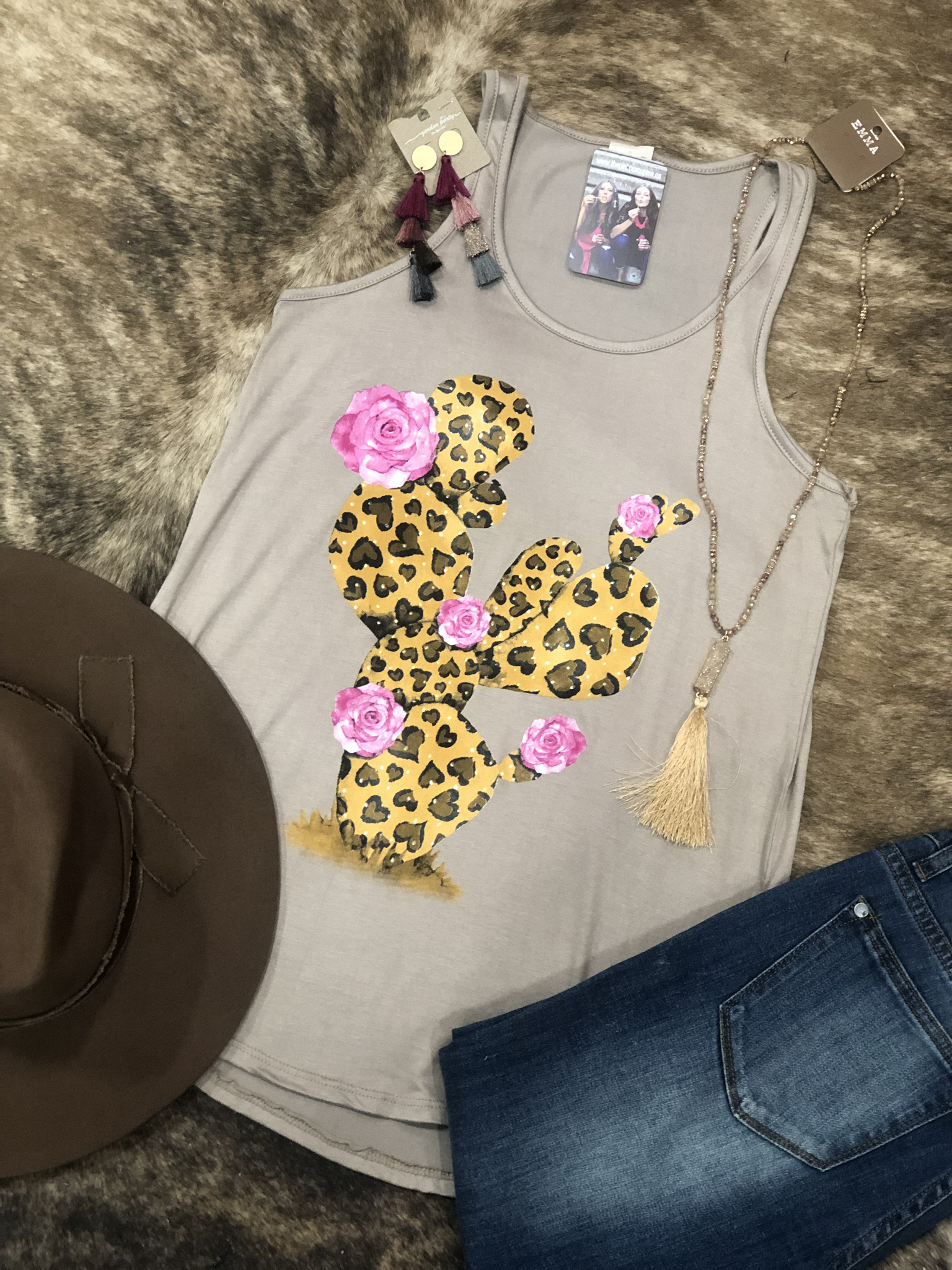 Cactus Love Tank - Tan 82276