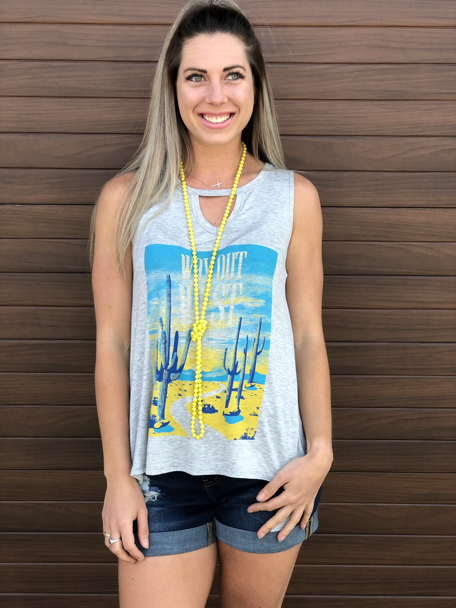 Way Out West Tank - Grey 82284