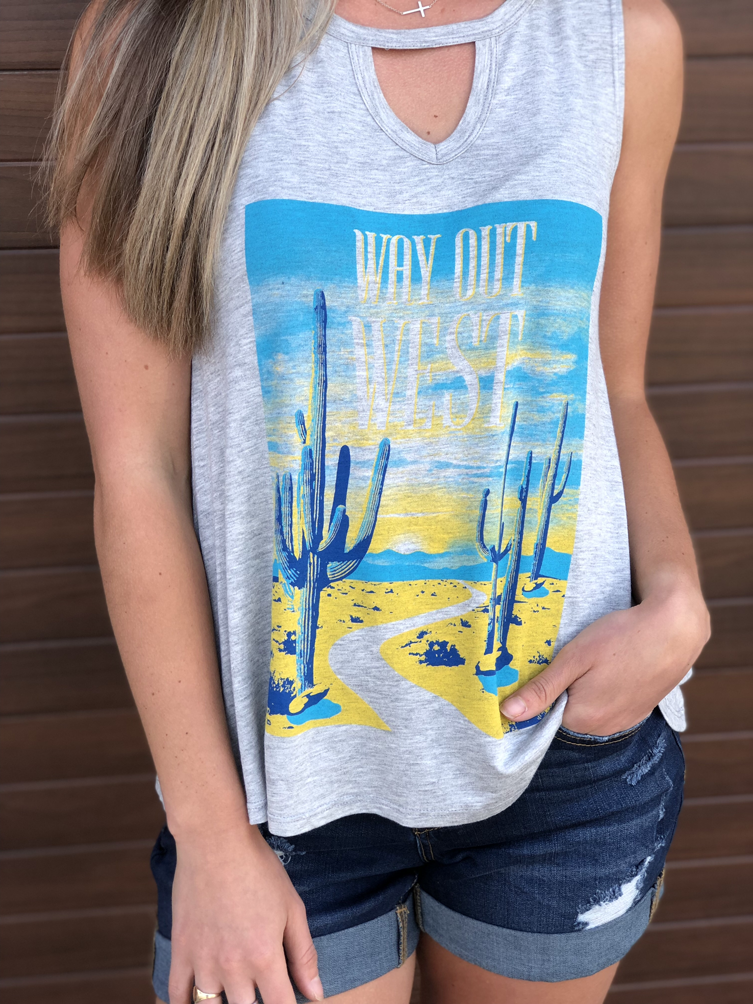 Way Out West Tank - Grey