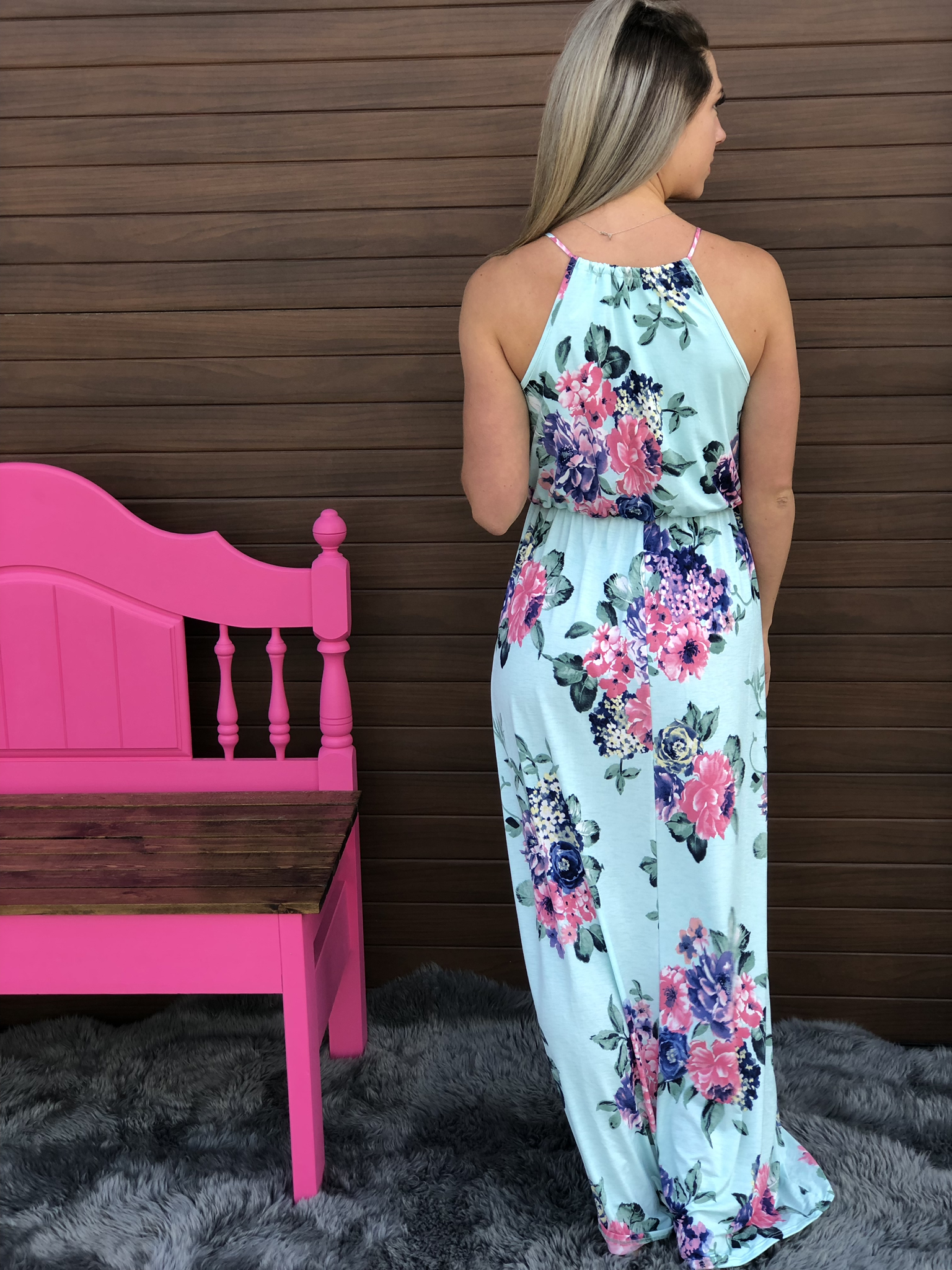 Mint Floral Maxi Dress