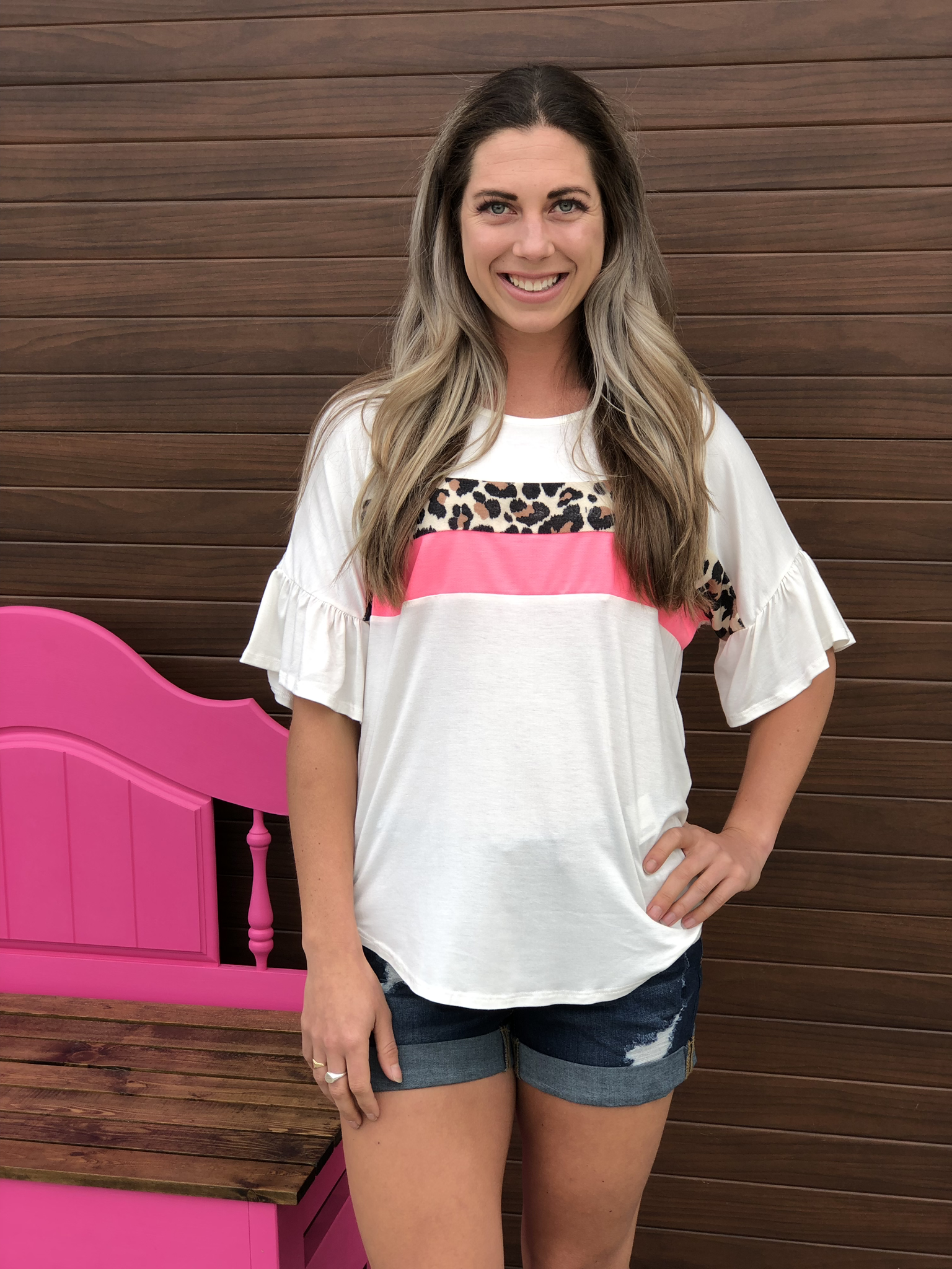 White Ruffle Top