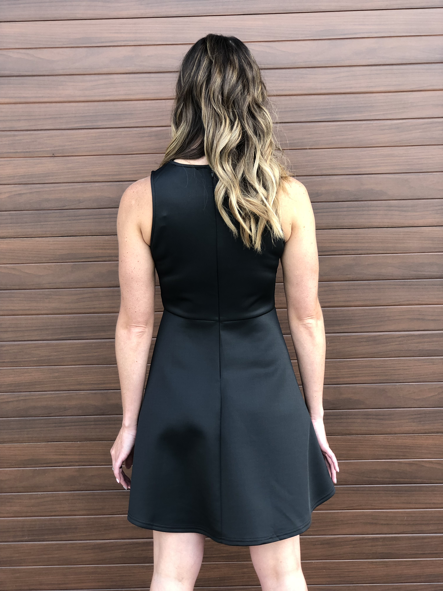 Lace Front Fit And Flair Dress