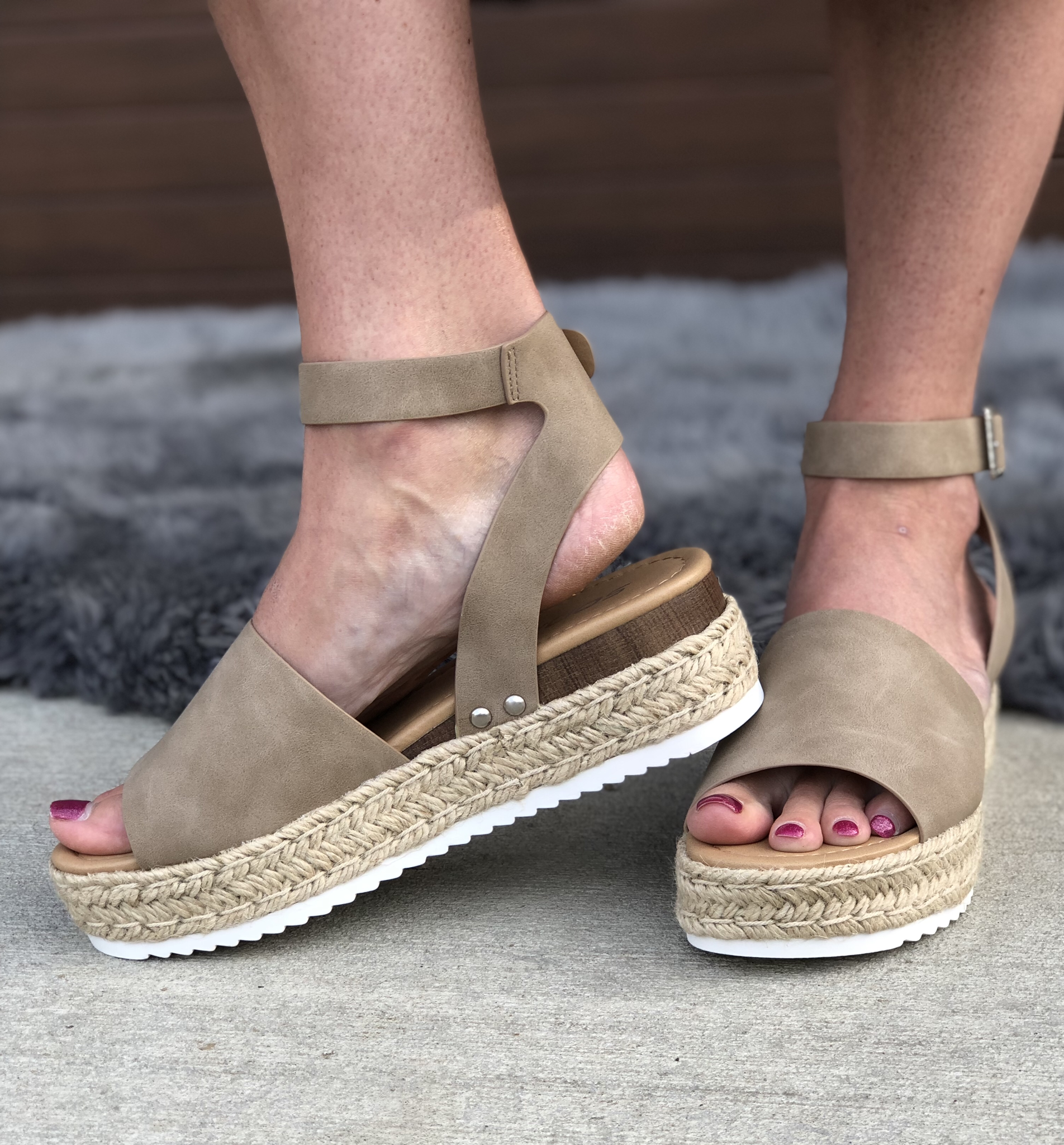 The Taupe Platform Sandal 82715