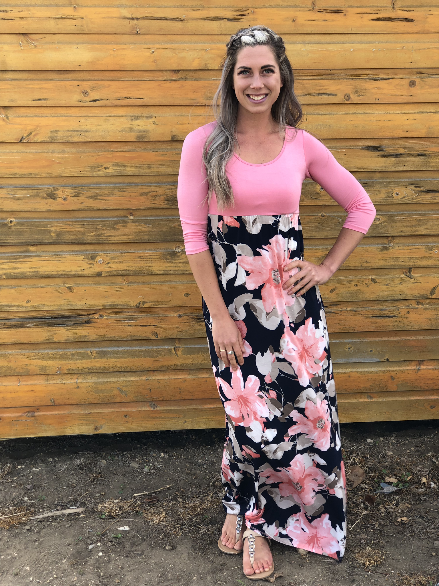 Coral Floral Maxi Dress 82842