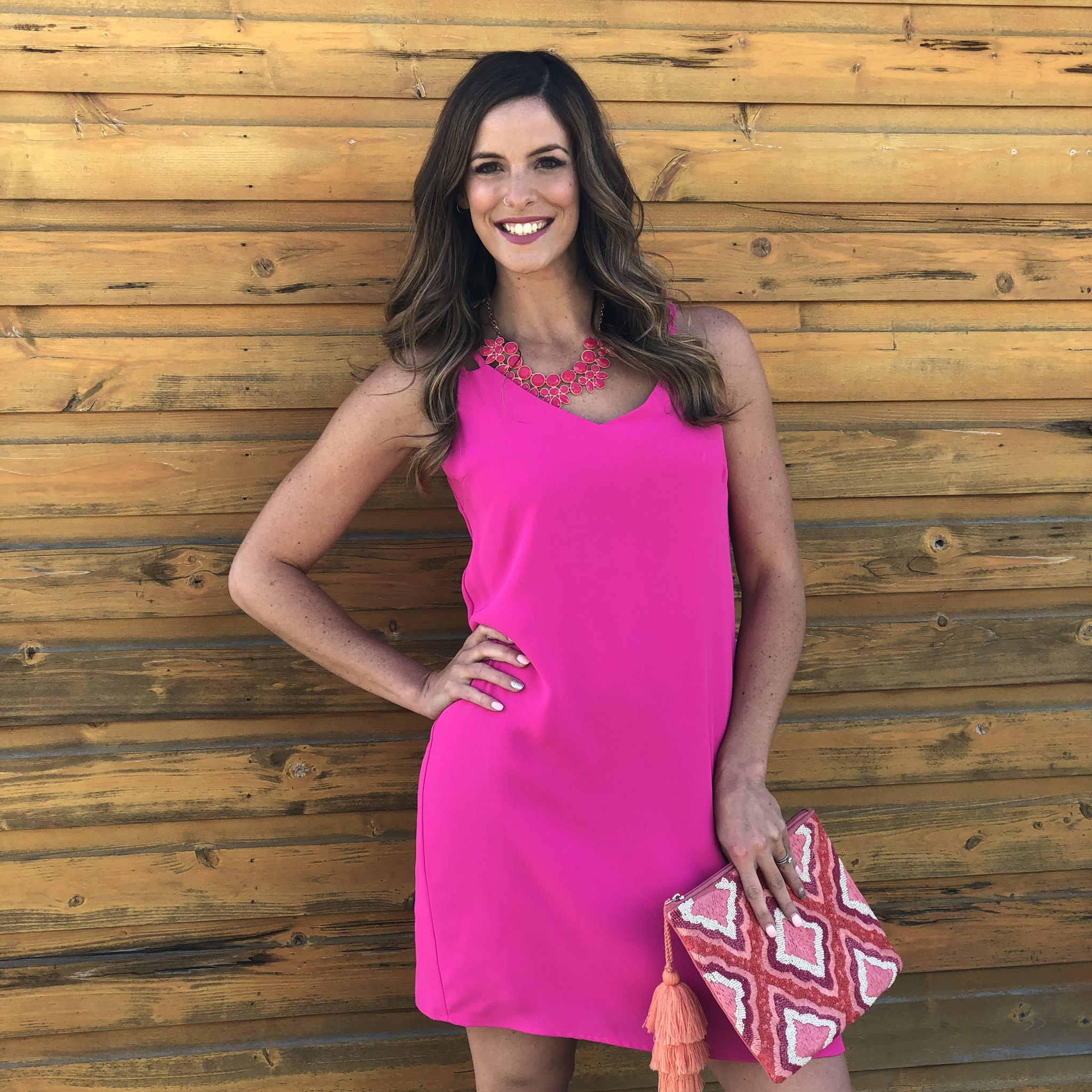 Fuschia Strappy Dress 82854