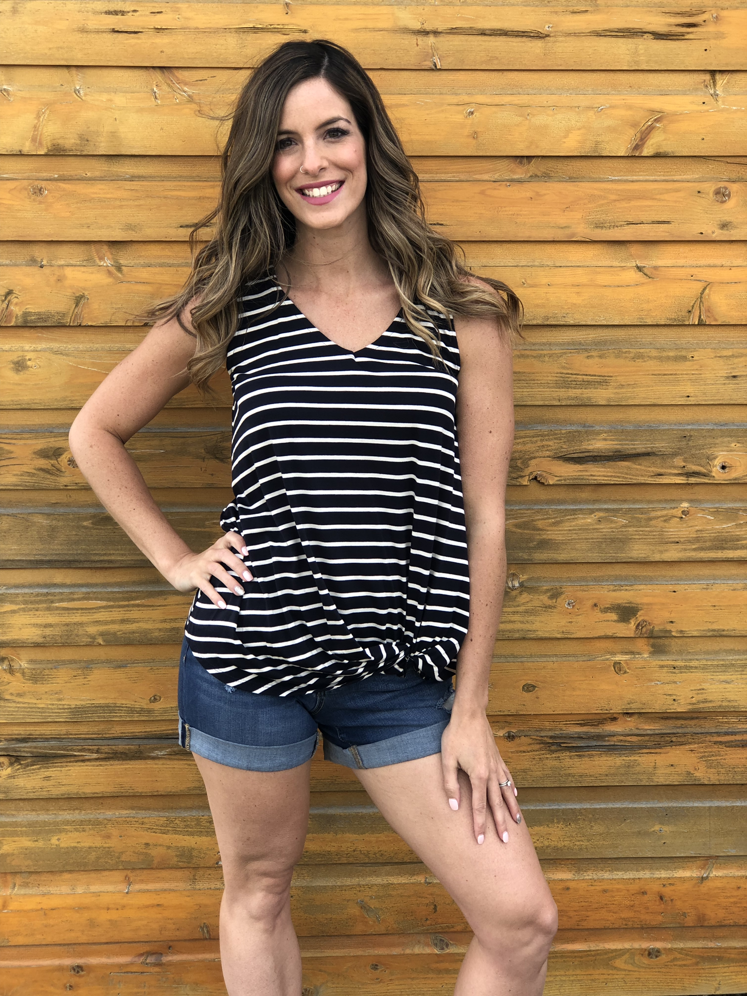 Striped Twist Tank 82834