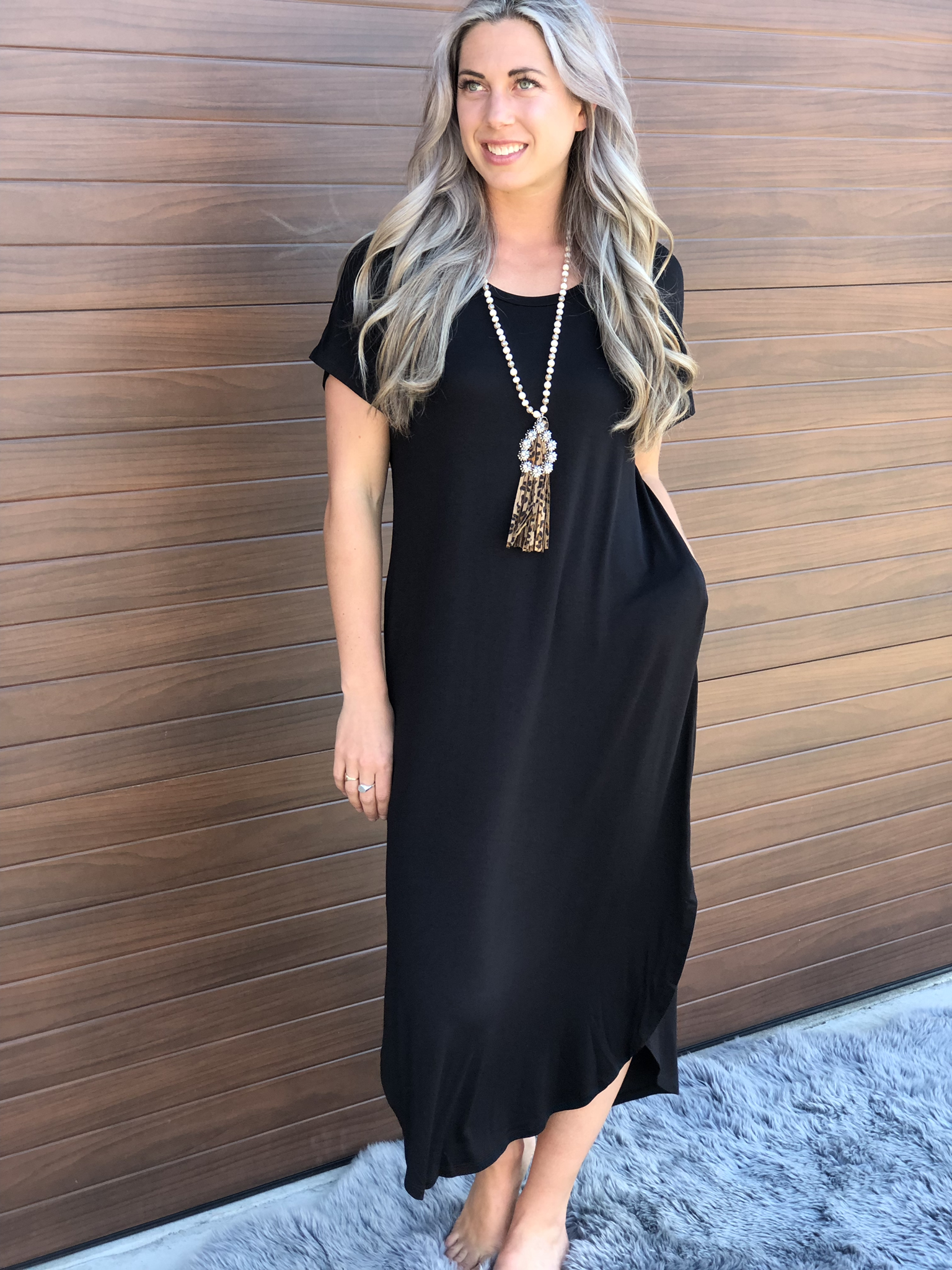 T shirt Dress - Black 82891