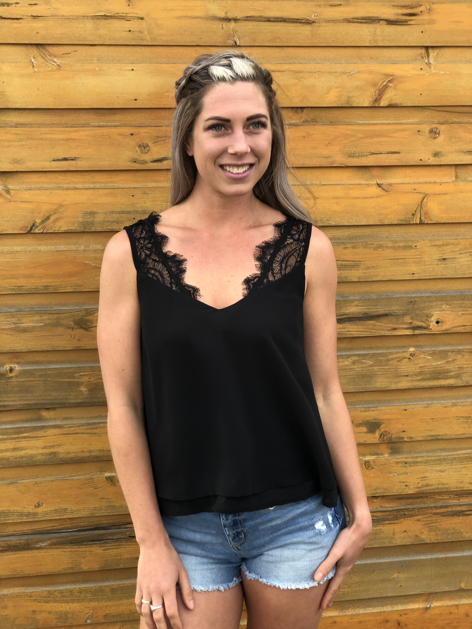 Lace Cami Tank - Black 82962