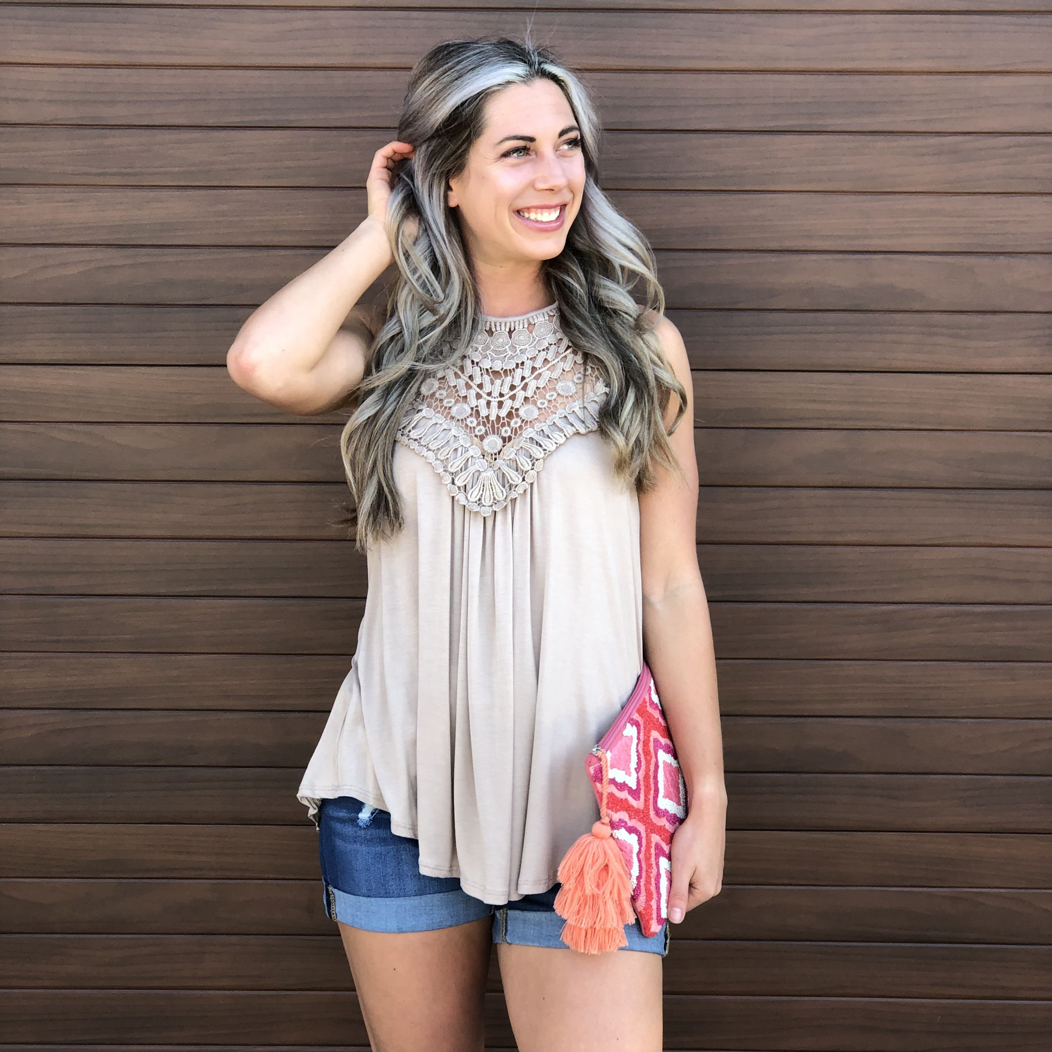 The Caroline Tank - Beige