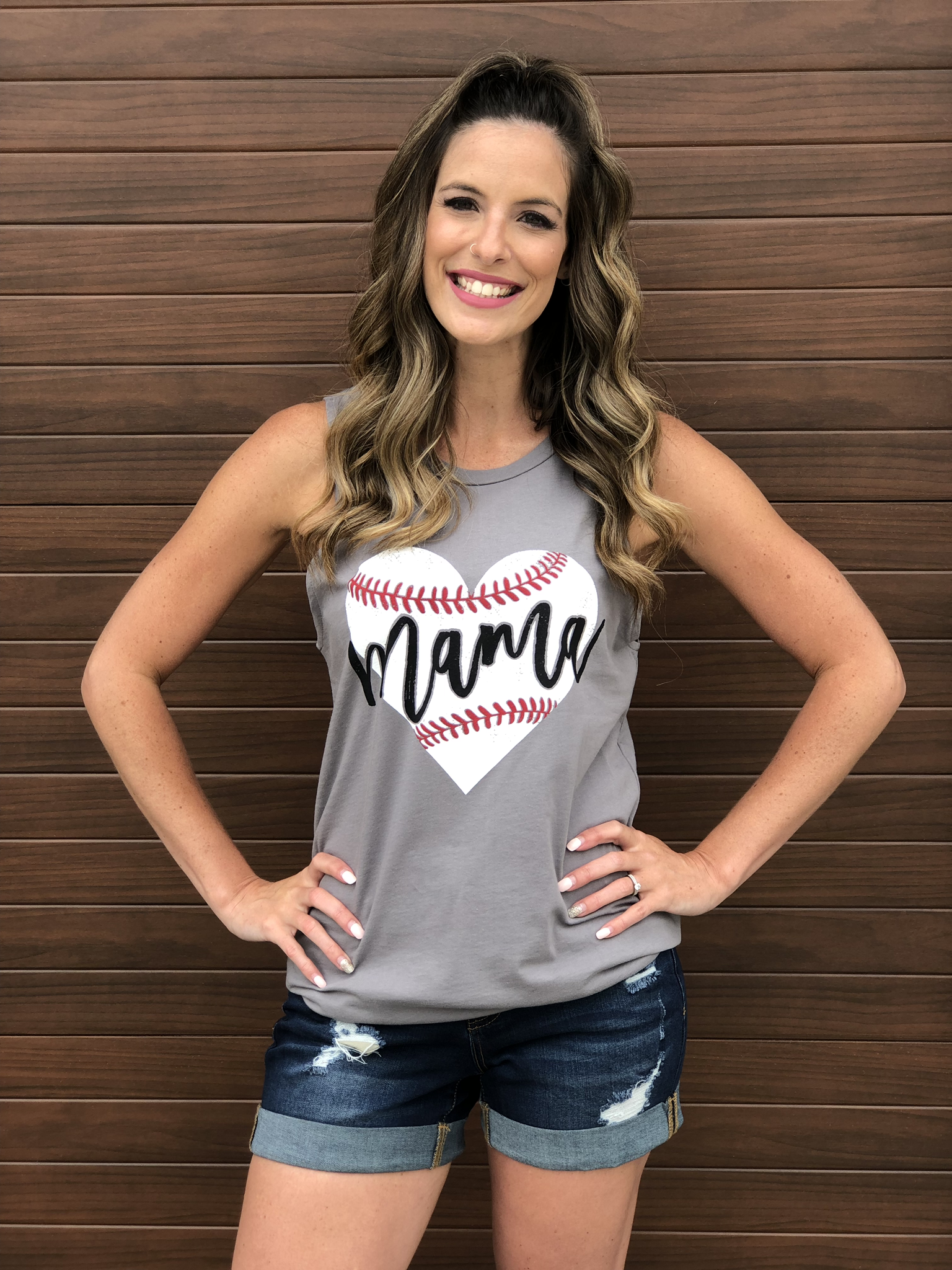 Baseball Mama - Light Grey 83096