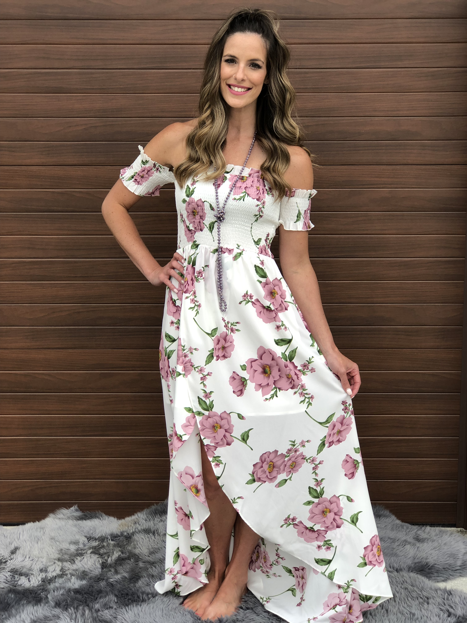 White Floral High Low Dress RESTOCK XBUR