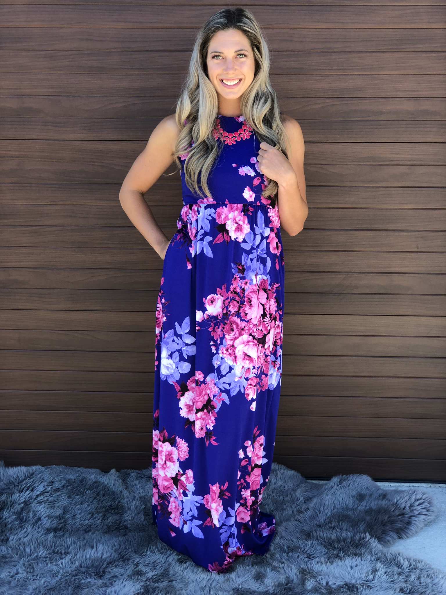 Long Floral Blue Maxi 83208