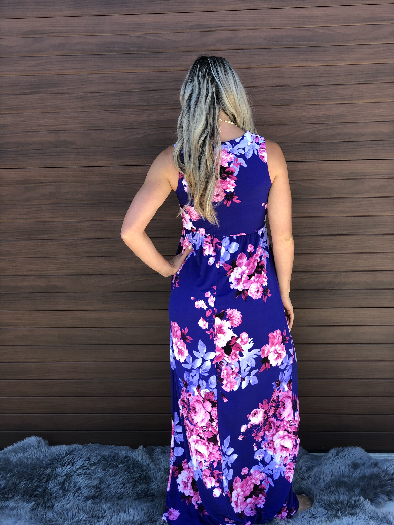 Long Floral Blue Maxi
