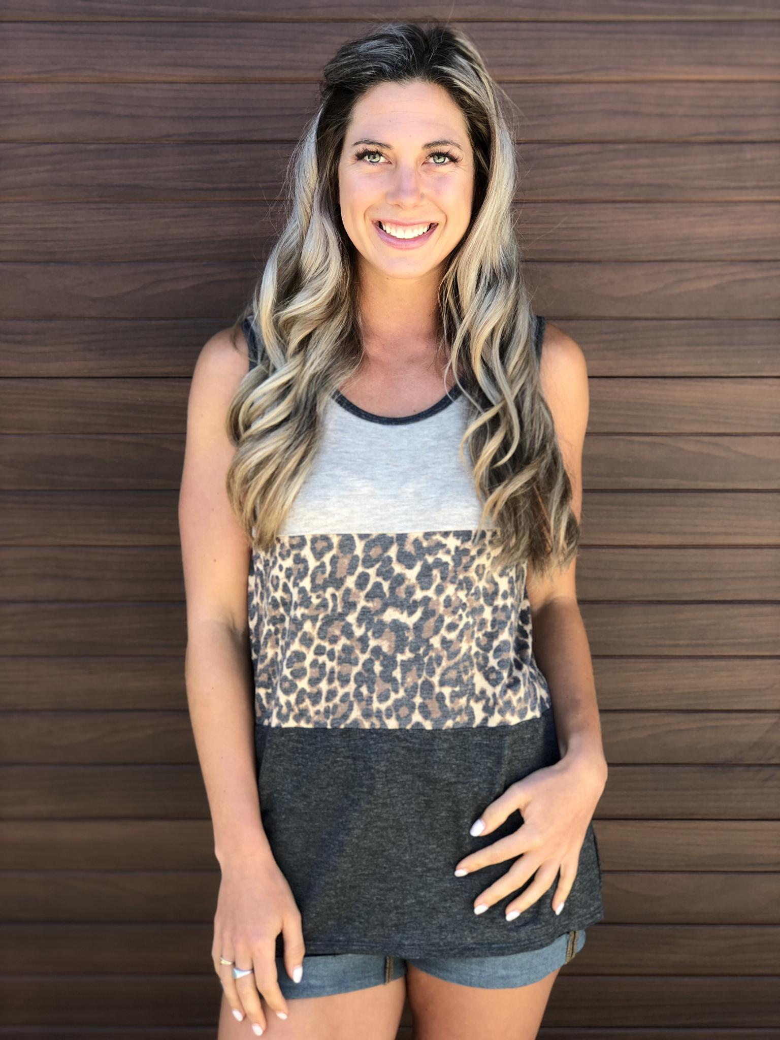 Animal Print Panel Tank 83185