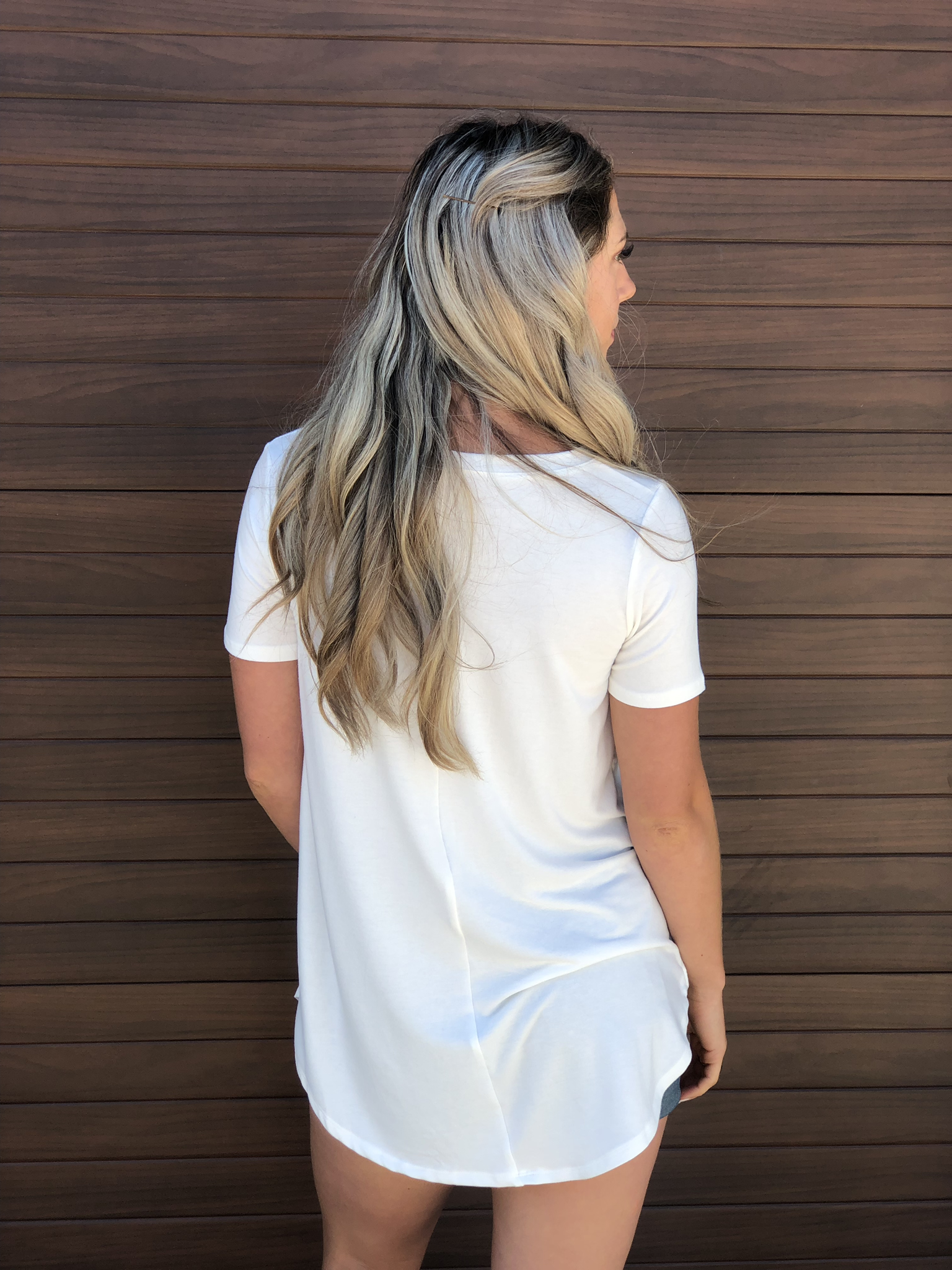 White V-Neck Tee