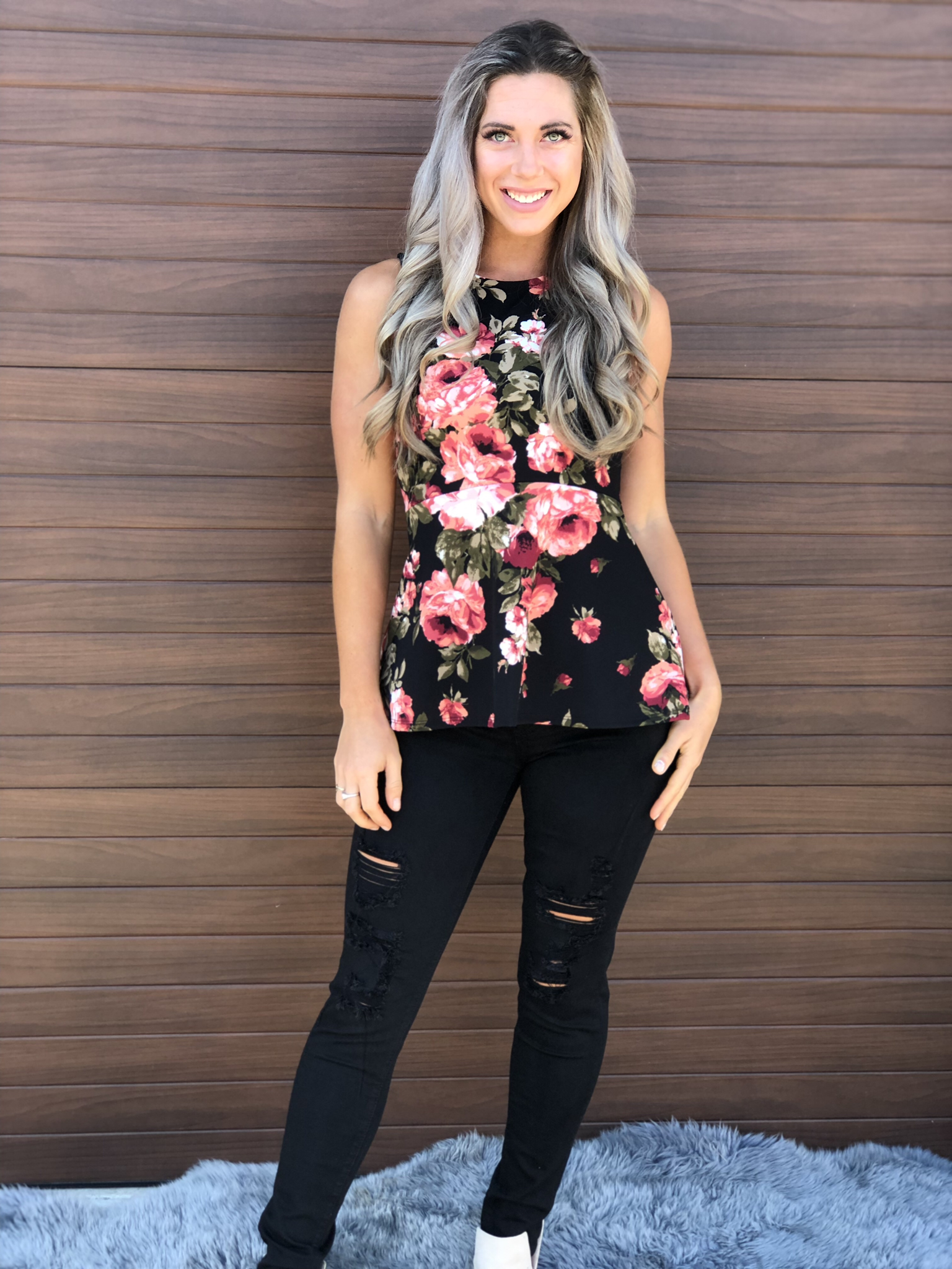 Floral Peplum tank top 83304