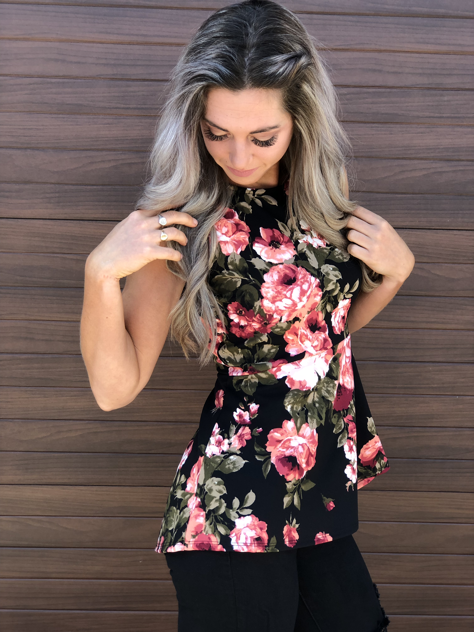 Floral Peplum tank top