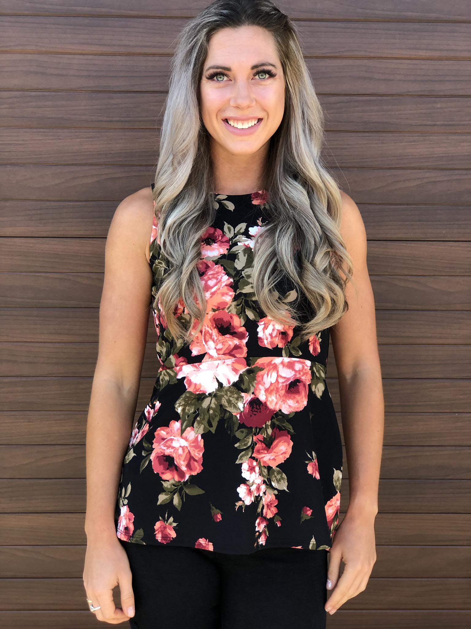 Floral Peplum tank top