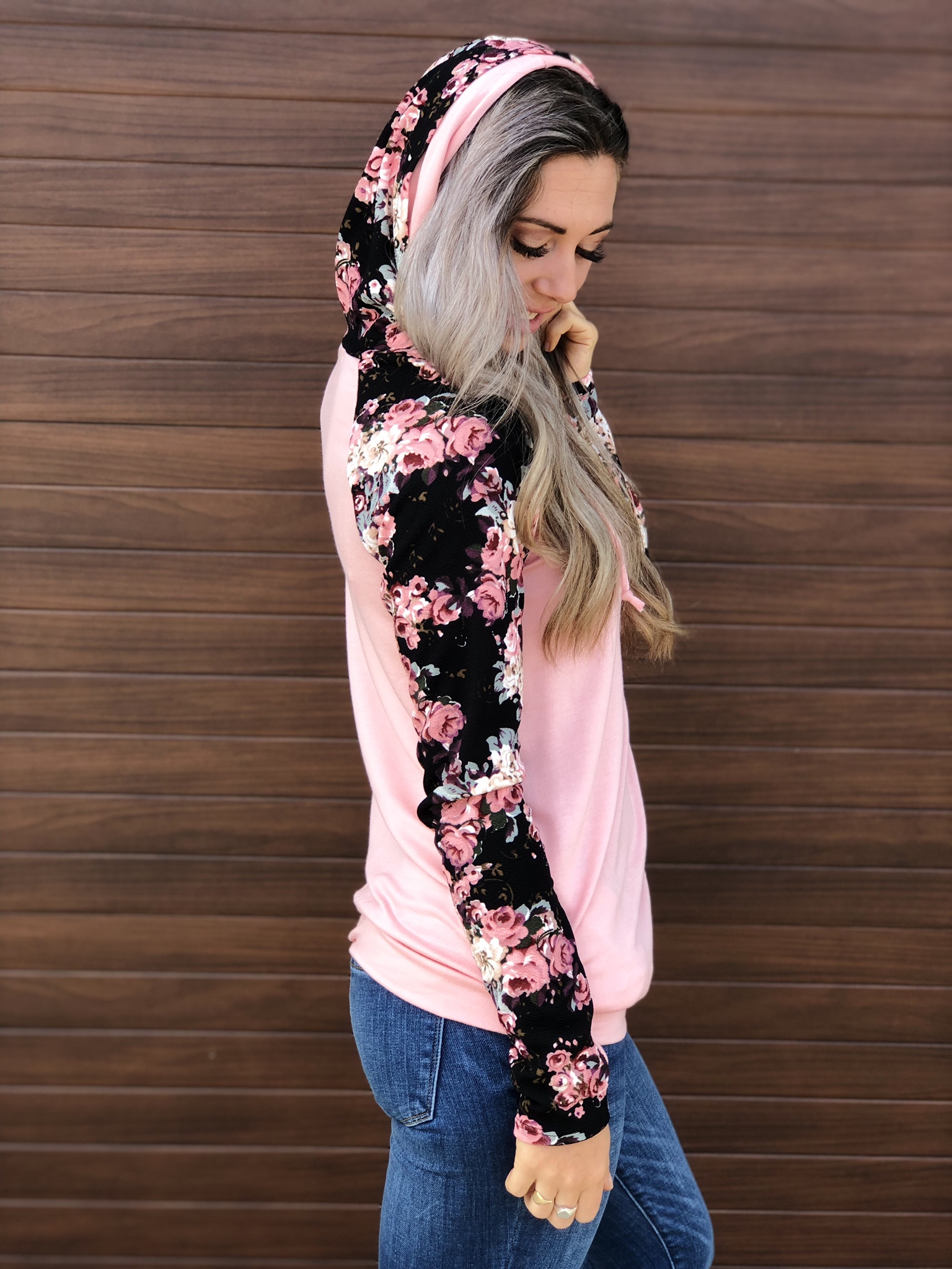 Floral Blush Double Hoodie