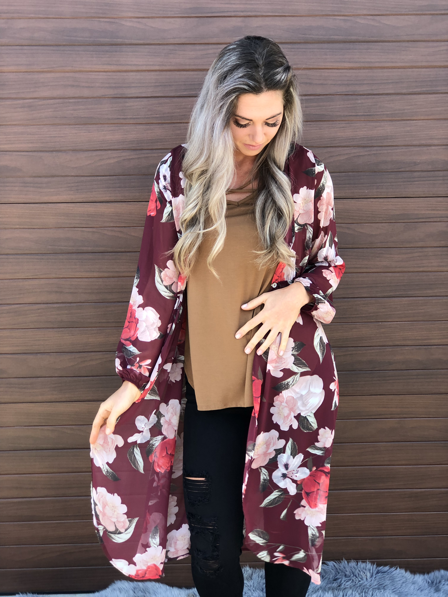 Burgundy Overlay Duster 83328