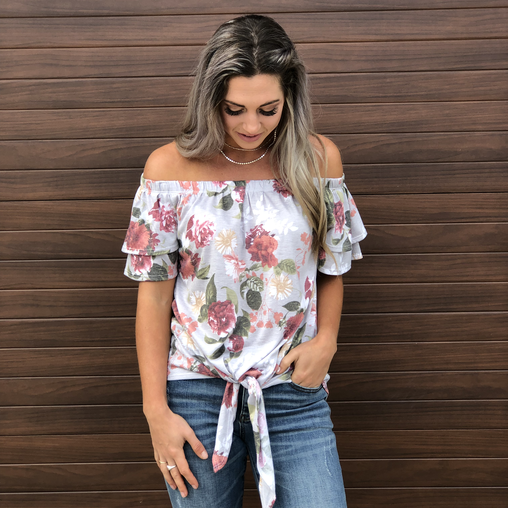 Off Shoulder, Front Tie Top