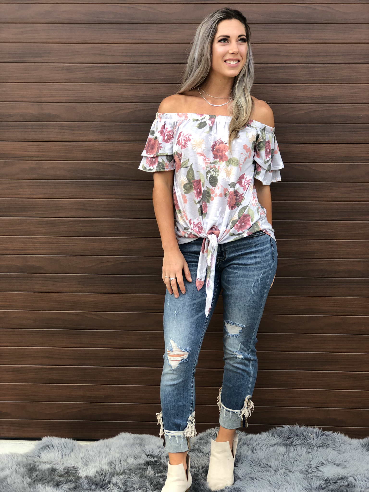 Off Shoulder, Front Tie Top