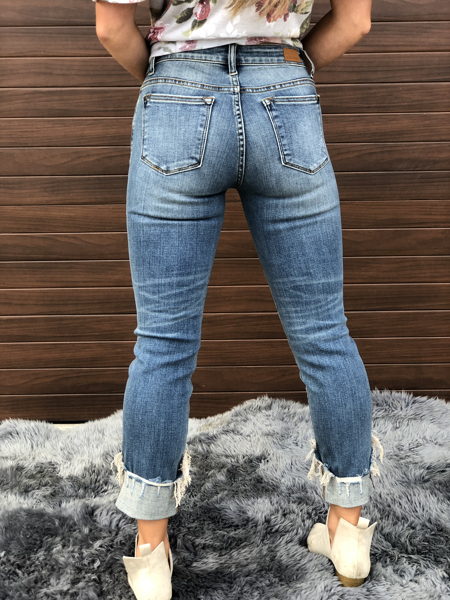Judy Blue relaxed fit cuffed jean